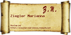Ziegler Marianna névjegykártya